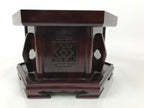 Japanese Buddhist Altar Large Wooden Singing Bell Orin Stand Vtg Hexagonal BA717