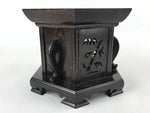 Japanese Buddhist Altar Large Wooden Singing Bell Orin Stand Vtg Hexagonal BA85