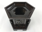 Japanese Buddhist Altar Large Wooden Singing Bell Orin Stand Vtg Hexagonal BA85