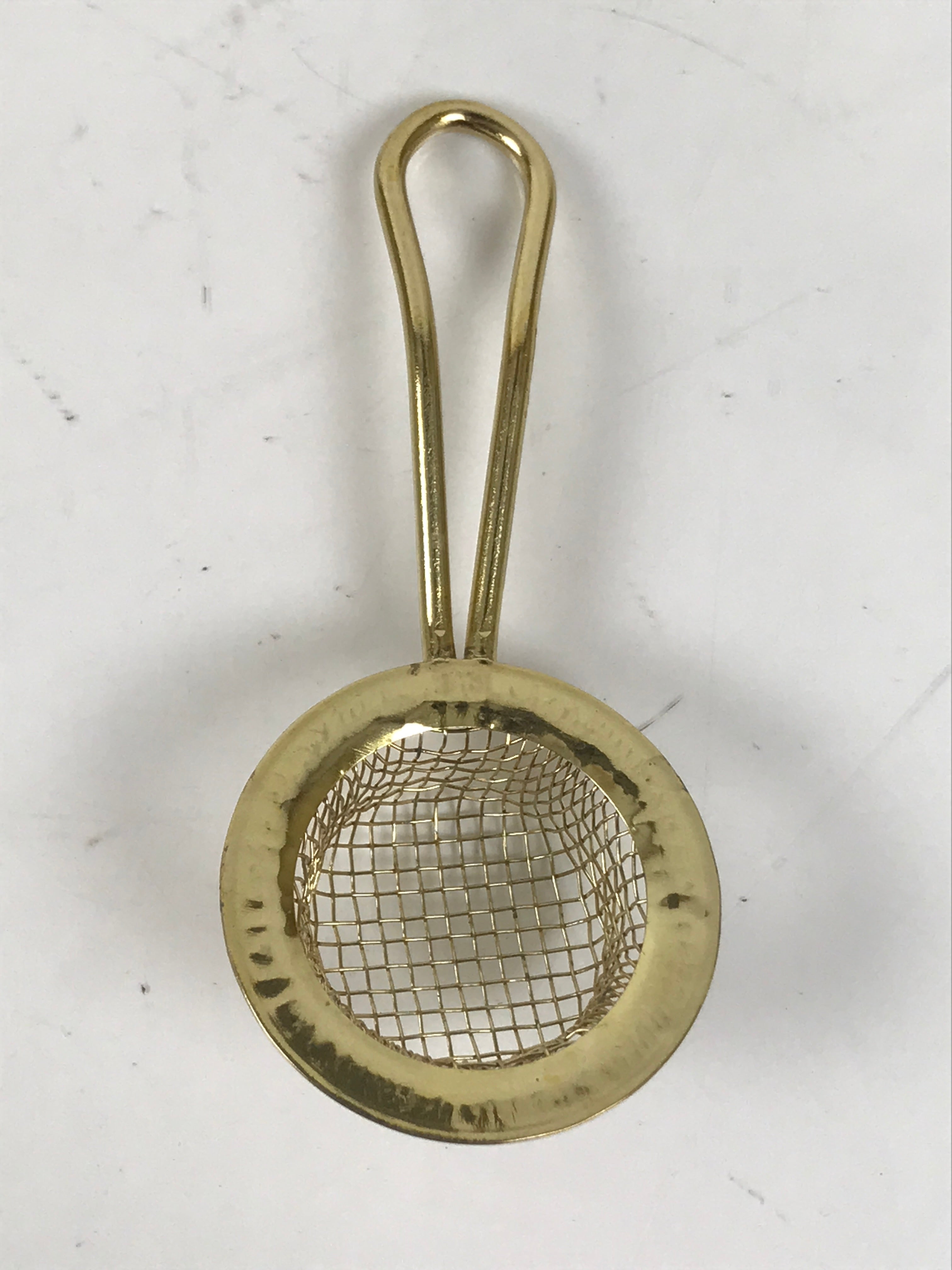 Japanese Buddhist Altar Metal Incense Ash Sifter Vtg Haikoshi Furui Gold BA679