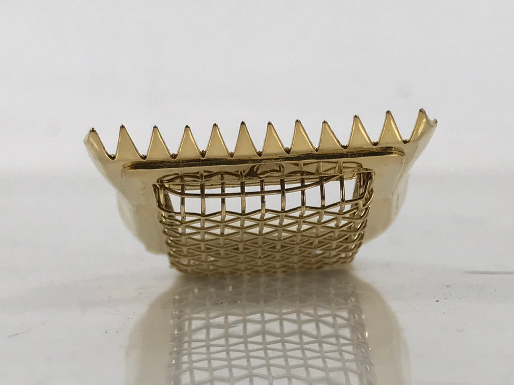 Japanese Buddhist Altar Metal Incense Ash Sifter Vtg Haikoshi Furui Gold BA680