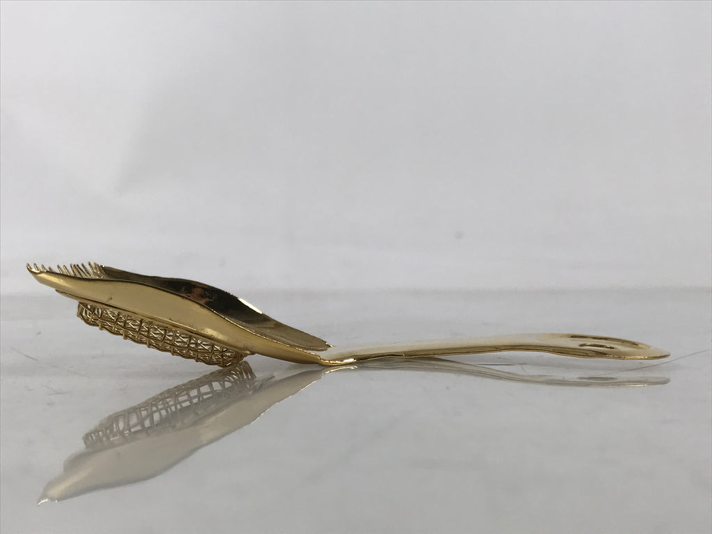 Japanese Buddhist Altar Metal Incense Ash Sifter Vtg Haikoshi Furui Gold BA680