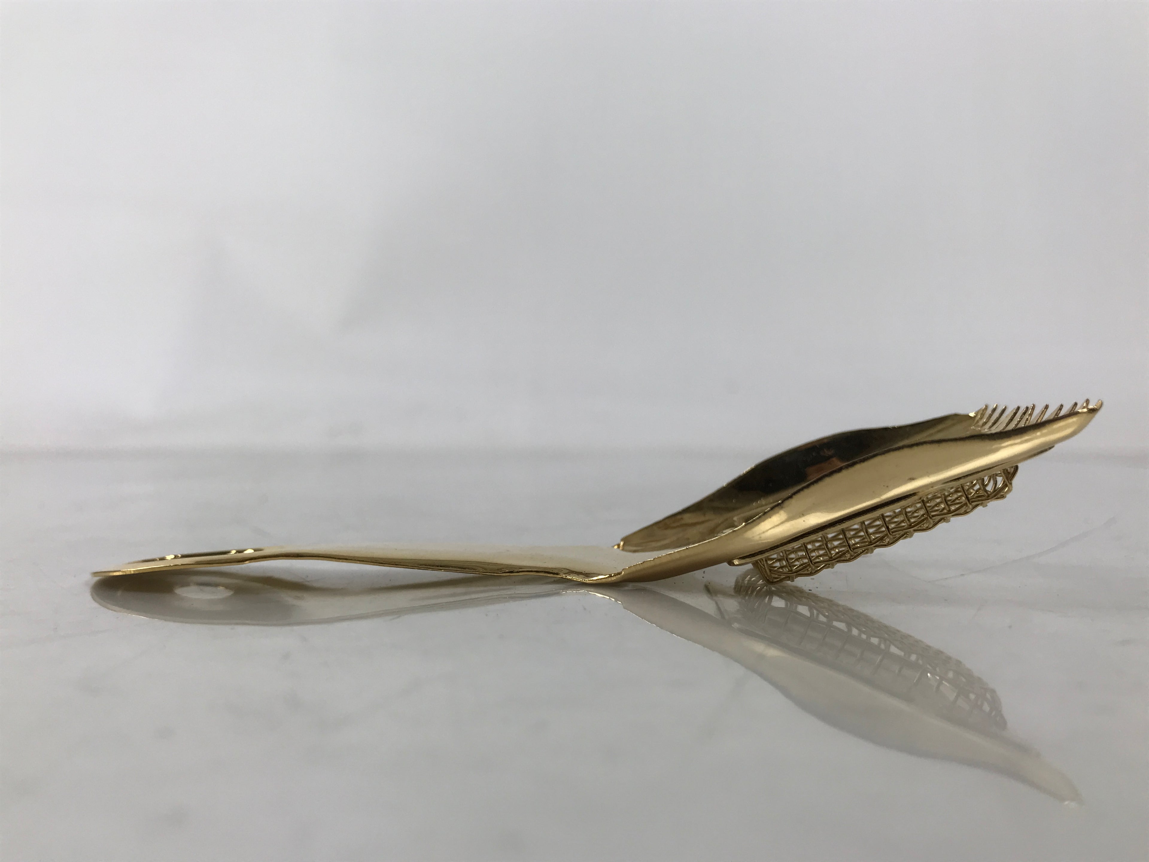 Japanese Buddhist Altar Metal Incense Ash Sifter Vtg Haikoshi Furui Gold BA680