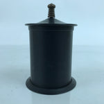 Japanese Buddhist Altar Metal Matchstick Disposal Jar Hikeshi Vtg Black BA402