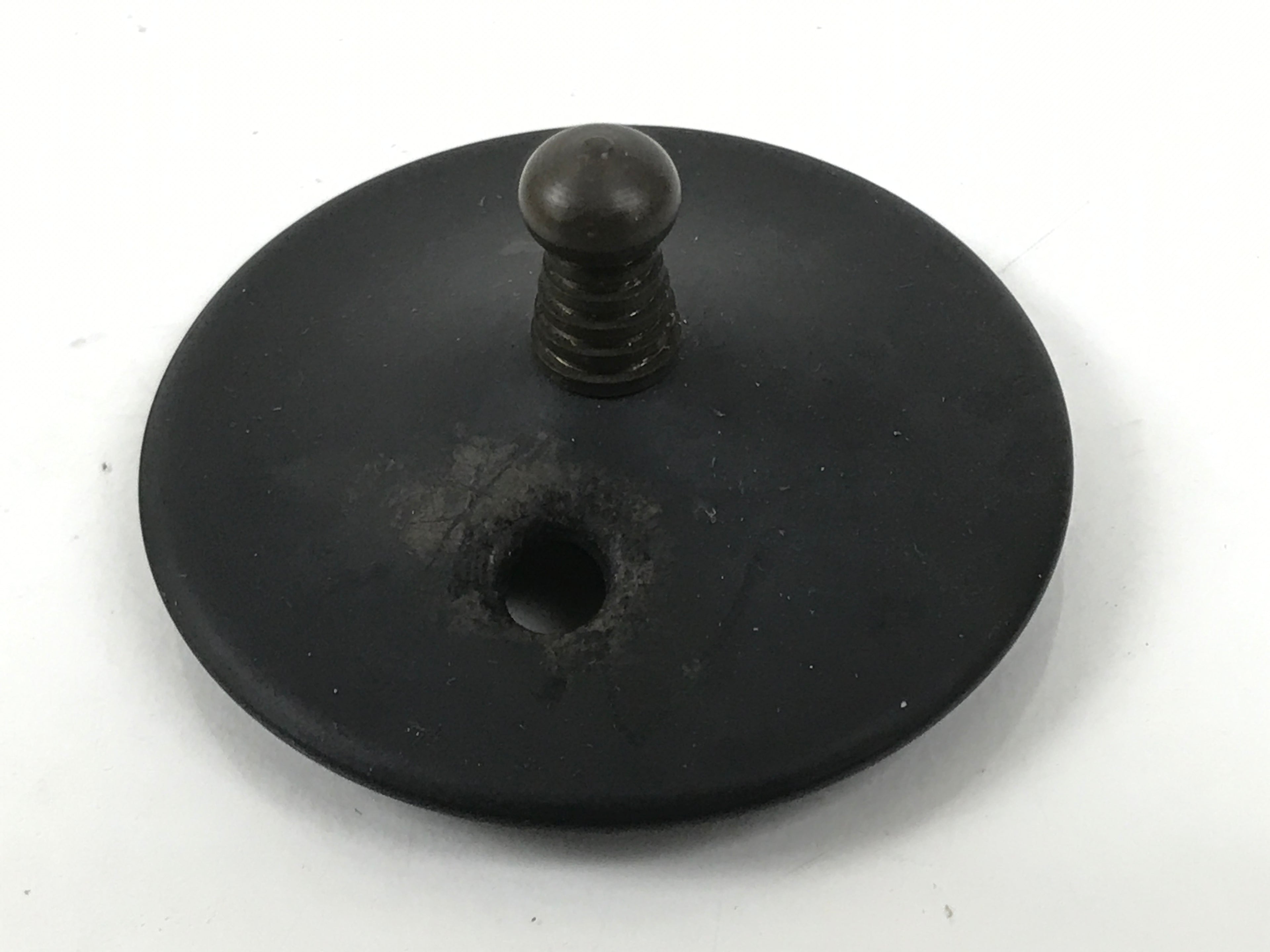 Japanese Buddhist Altar Metal Matchstick Disposal Jar Hikeshi Vtg Black BA637