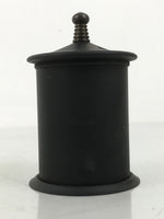 Japanese Buddhist Altar Metal Matchstick Disposal Jar Hikeshi Vtg Black BA637