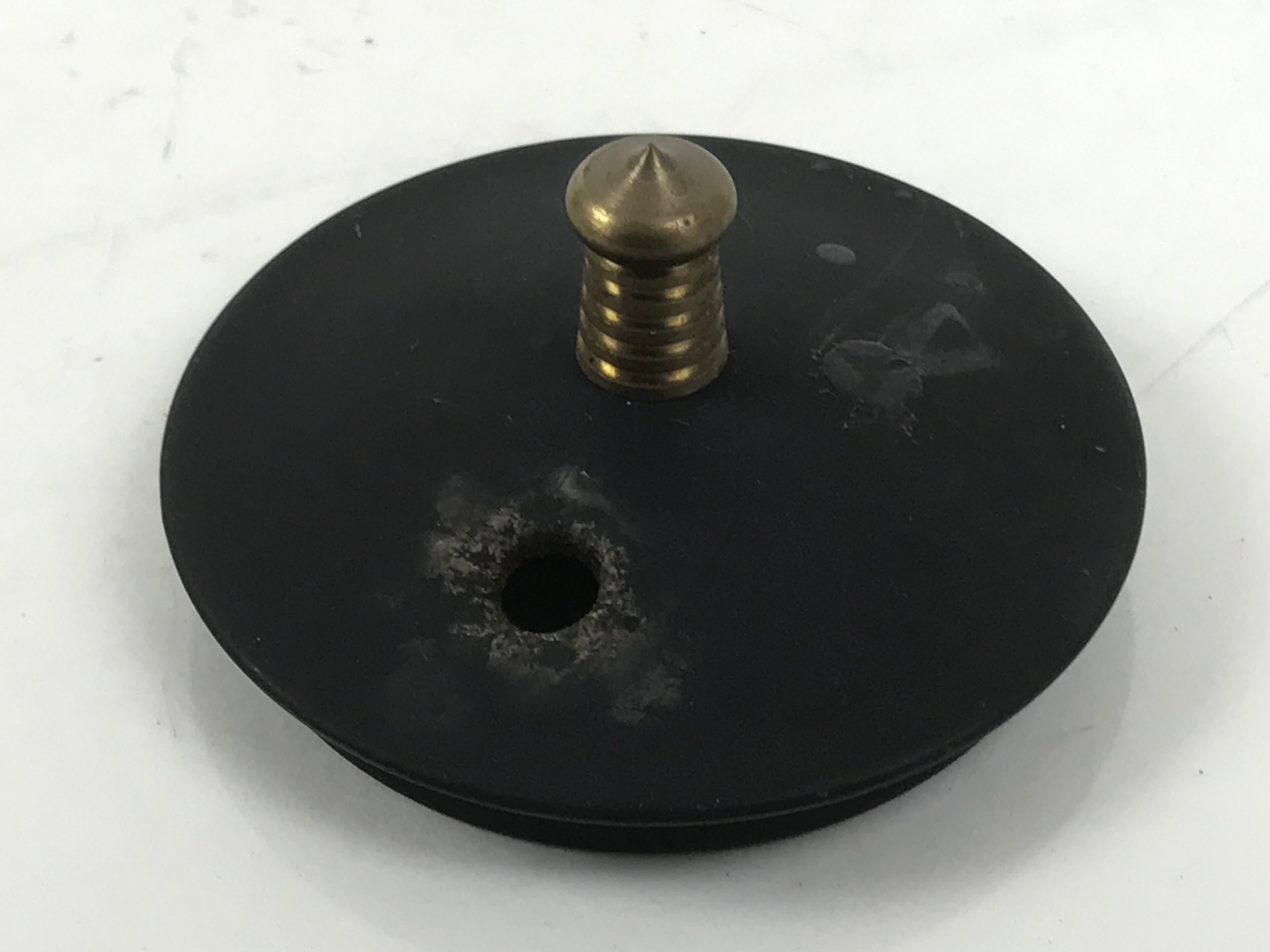 Japanese Buddhist Altar Metal Matchstick Disposal Jar Hikeshi Vtg Black BA638