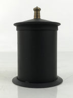 Japanese Buddhist Altar Metal Matchstick Disposal Jar Hikeshi Vtg Black BA638