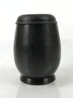Japanese Buddhist Altar Metal Matchstick Disposal Jar Vtg Hikeshi Black BA529
