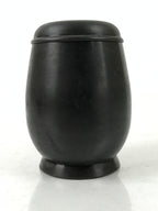 Japanese Buddhist Altar Metal Matchstick Disposal Jar Vtg Hikeshi Black BA529