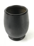 Japanese Buddhist Altar Metal Matchstick Disposal Jar Vtg Hikeshi Black BA529