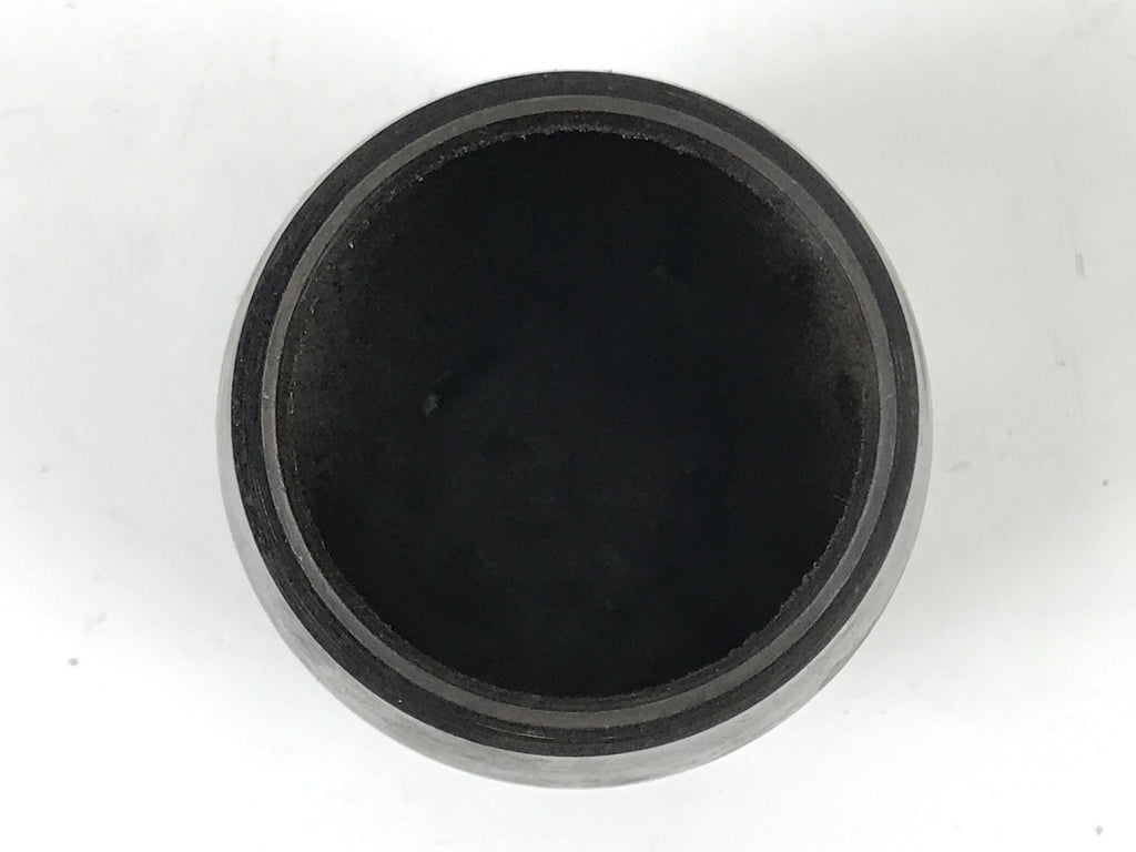 Japanese Buddhist Altar Metal Matchstick Disposal Jar Vtg Hikeshi Black BA529