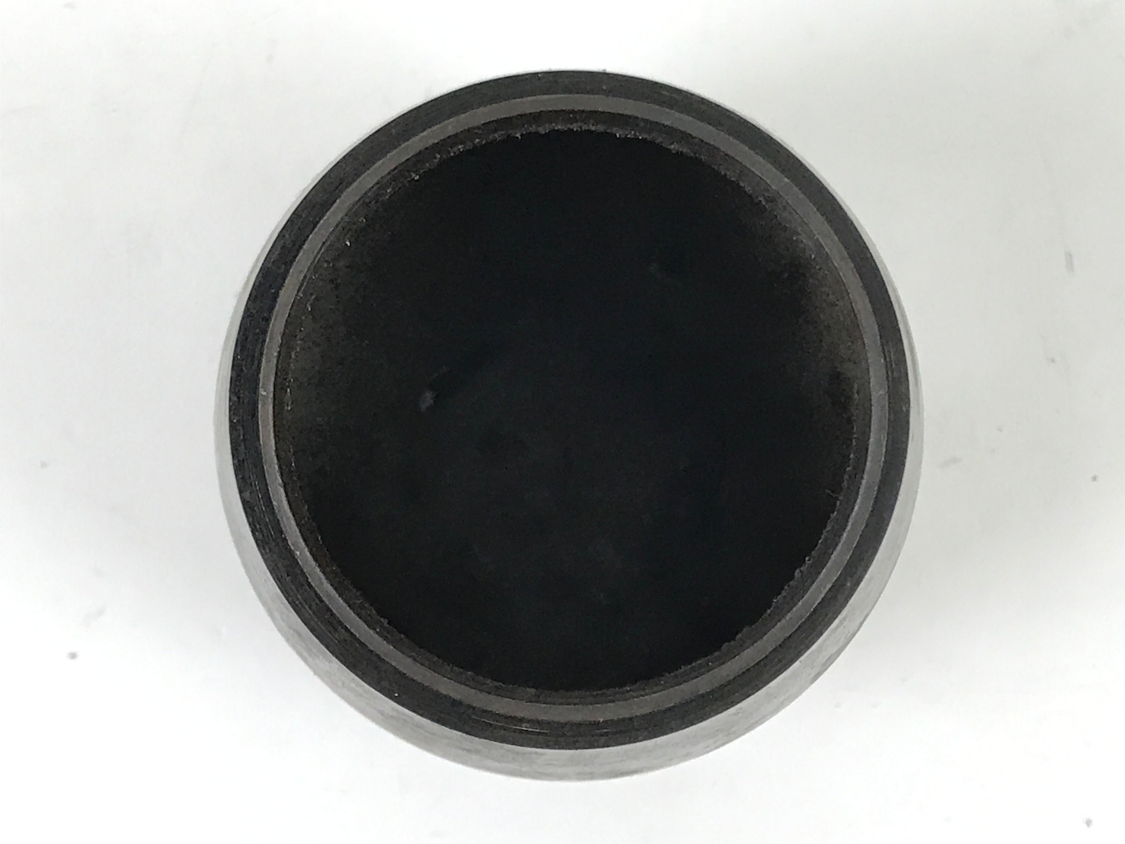 Japanese Buddhist Altar Metal Matchstick Disposal Jar Vtg Hikeshi Black BA529