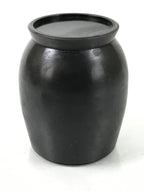 Japanese Buddhist Altar Metal Matchstick Disposal Jar Vtg Hikeshi Black BA529