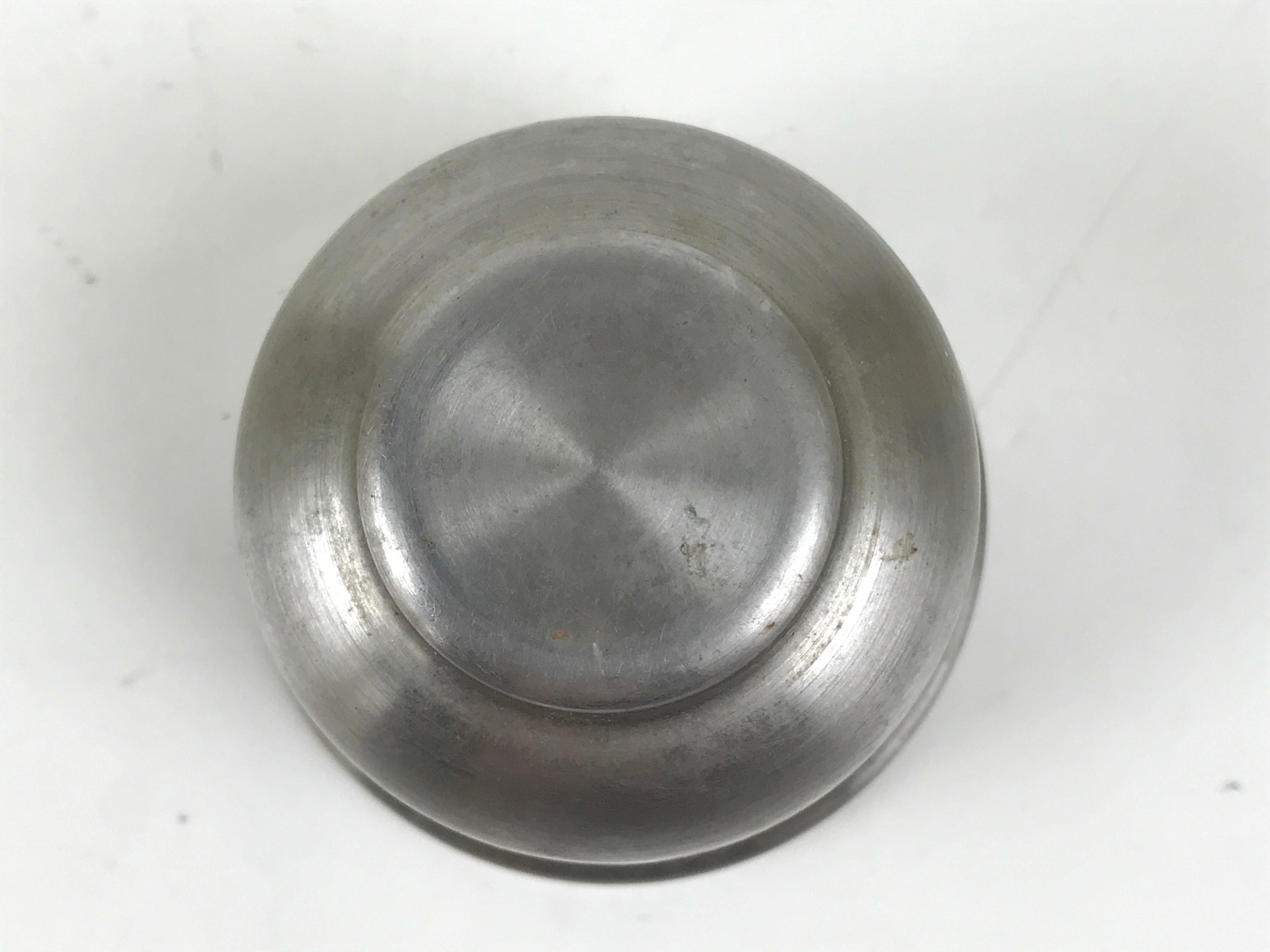 Japanese Buddhist Altar Metal Water Offering Cup Tea Chaki Silver Stand BA639