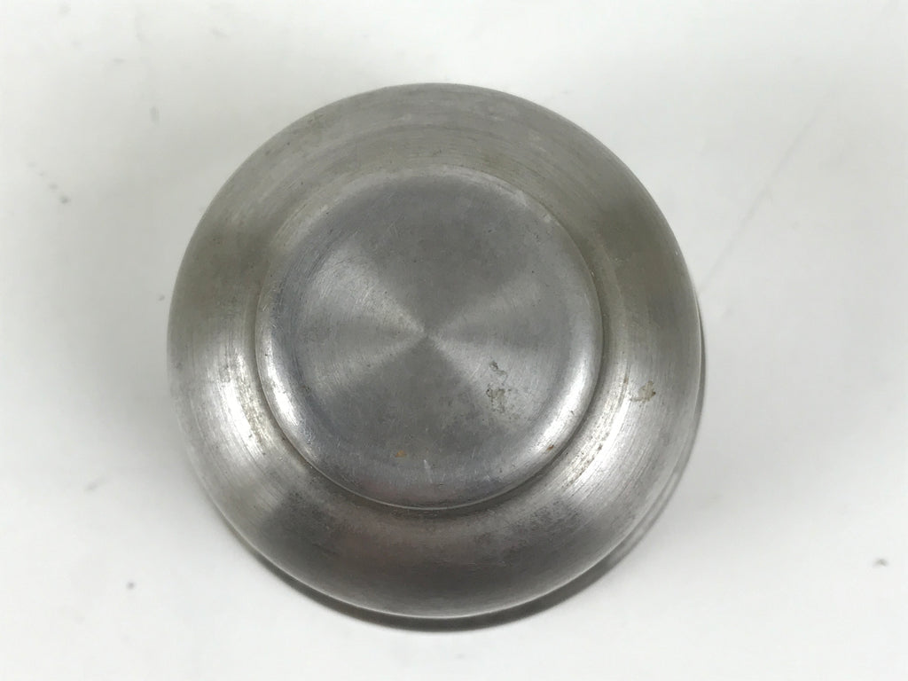 Japanese Buddhist Altar Metal Water Offering Cup Tea Chaki Silver Stand BA639