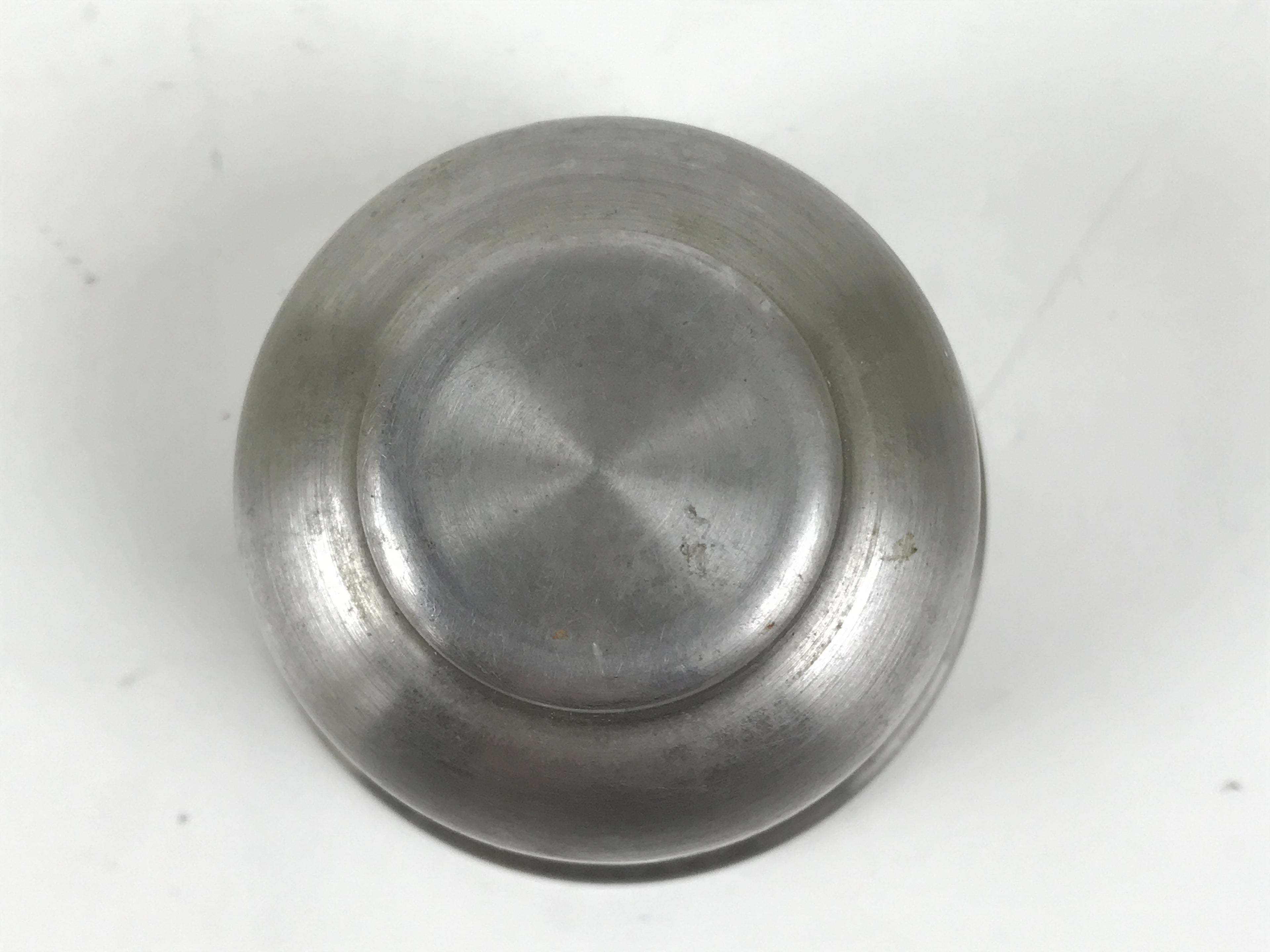 Japanese Buddhist Altar Metal Water Offering Cup Tea Chaki Silver Stand BA639