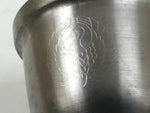 Japanese Buddhist Altar Metal Water Offering Cup Tea Chaki Silver Stand BA639