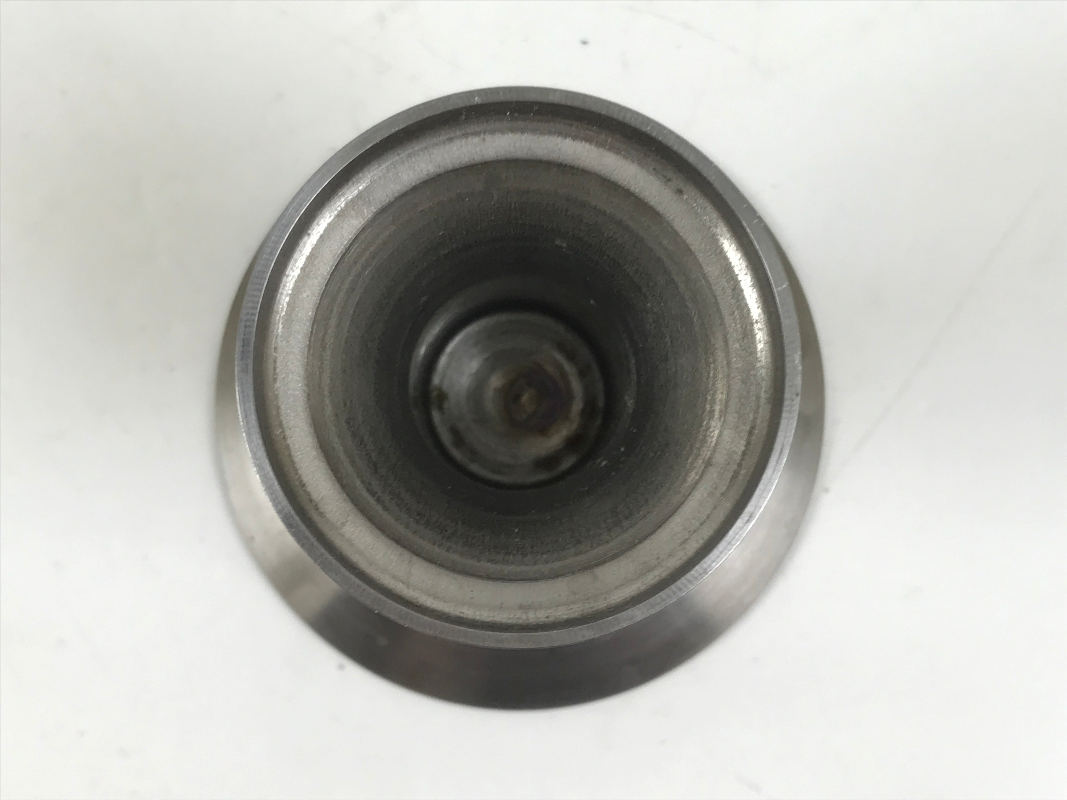 Japanese Buddhist Altar Metal Water Offering Cup Tea Chaki Silver Stand BA639