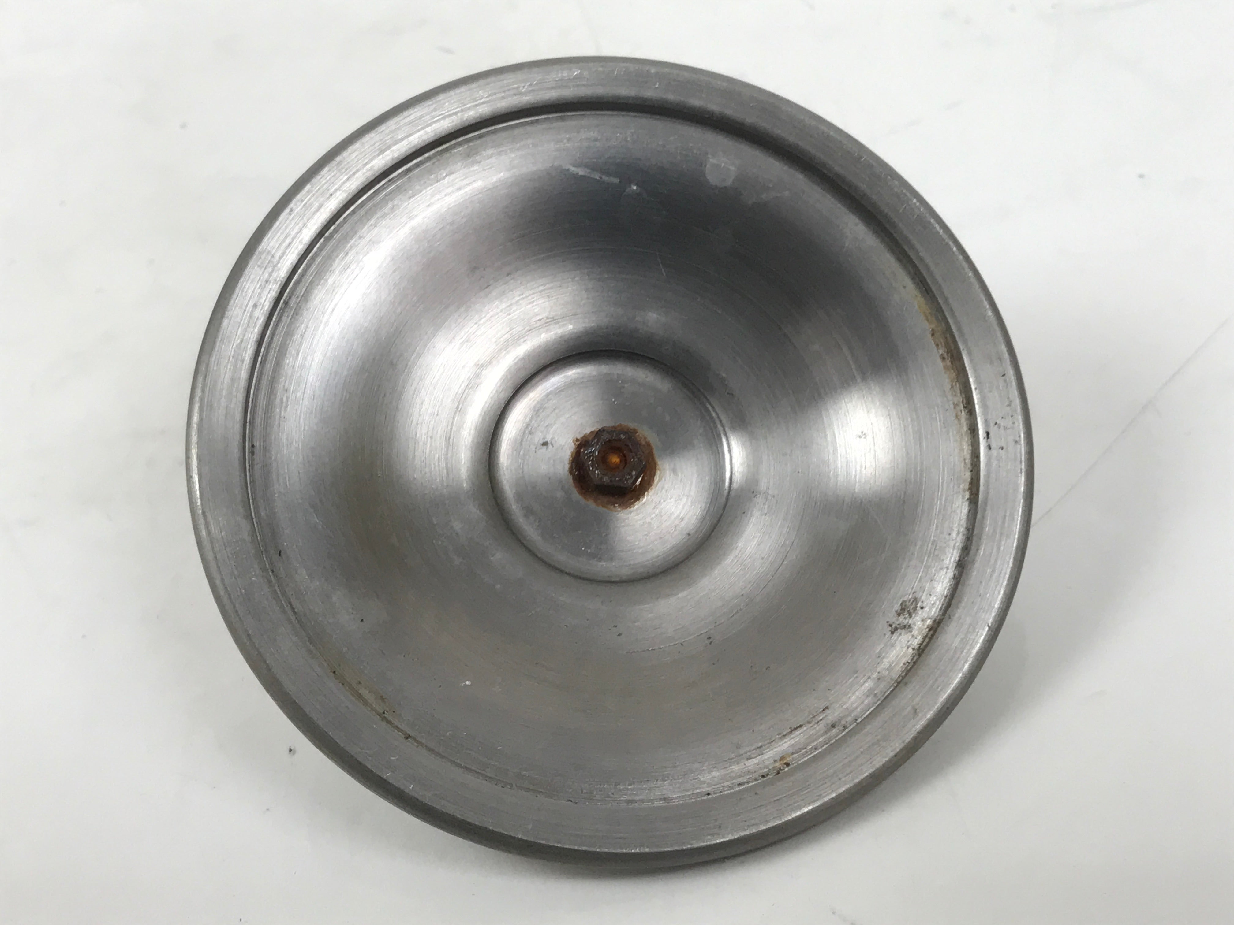 Japanese Buddhist Altar Metal Water Offering Cup Tea Chaki Silver Stand BA639