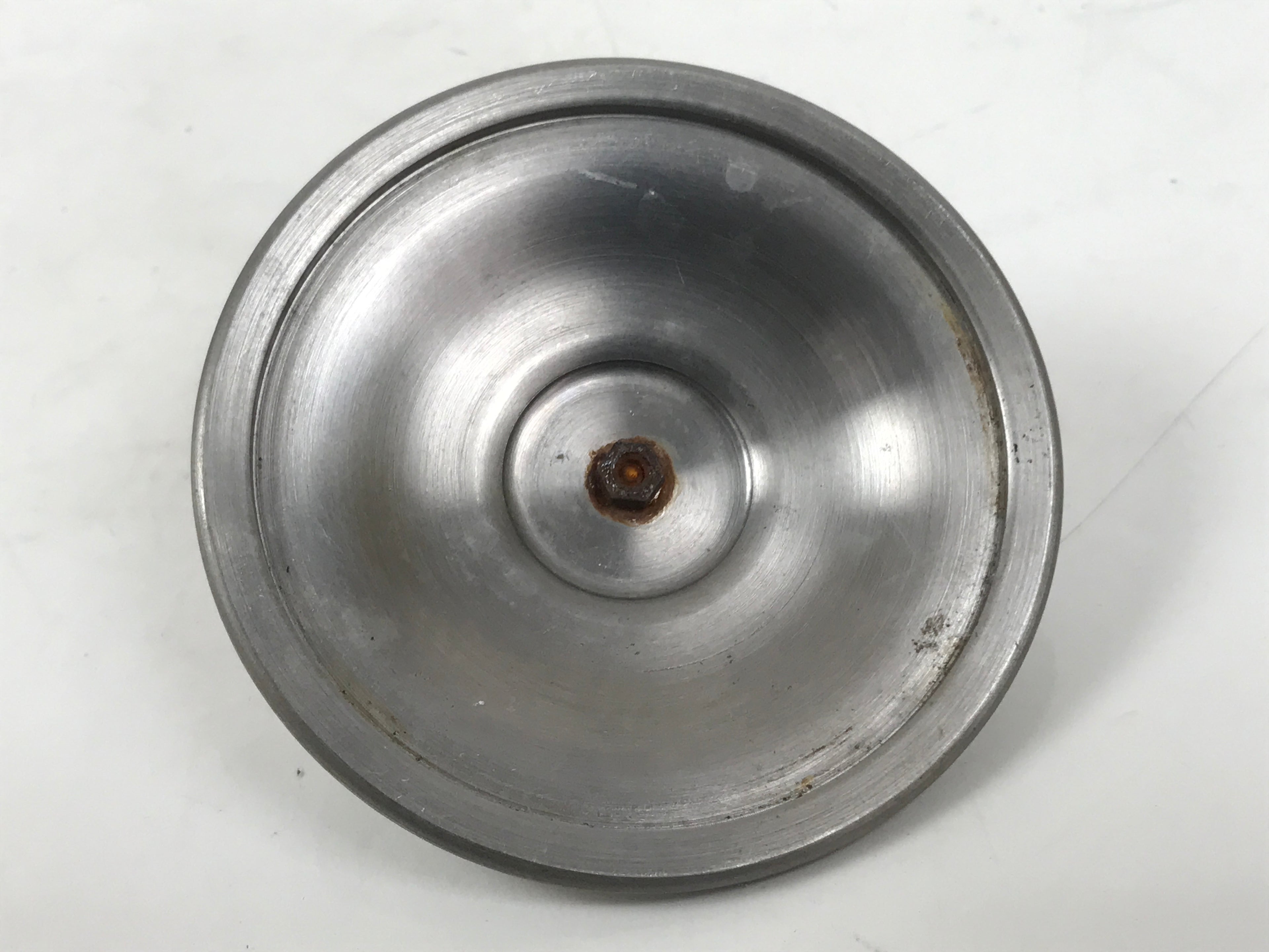 Japanese Buddhist Altar Metal Water Offering Cup Tea Chaki Silver Stand BA639
