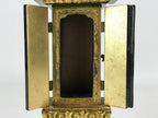 Japanese Buddhist Altar Mortuary Tablet Vtg Gold Black Wood Lacquer Ihai BA187