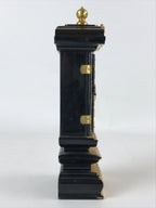 Japanese Buddhist Altar Mortuary Tablet Vtg Gold Black Wood Lacquer Ihai BA187