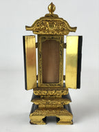 Japanese Buddhist Altar Mortuary Tablet Vtg Gold Black Wood Lacquer Ihai BA205