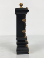 Japanese Buddhist Altar Mortuary Tablet Vtg Gold Black Wood Lacquer Ihai BA899