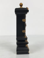 Japanese Buddhist Altar Mortuary Tablet Vtg Gold Black Wood Lacquer Ihai BA899