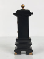 Japanese Buddhist Altar Mortuary Tablet Vtg Gold Black Wood Lacquer Ihai BA899
