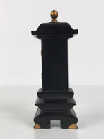 Japanese Buddhist Altar Mortuary Tablet Vtg Gold Black Wood Lacquer Ihai BA899