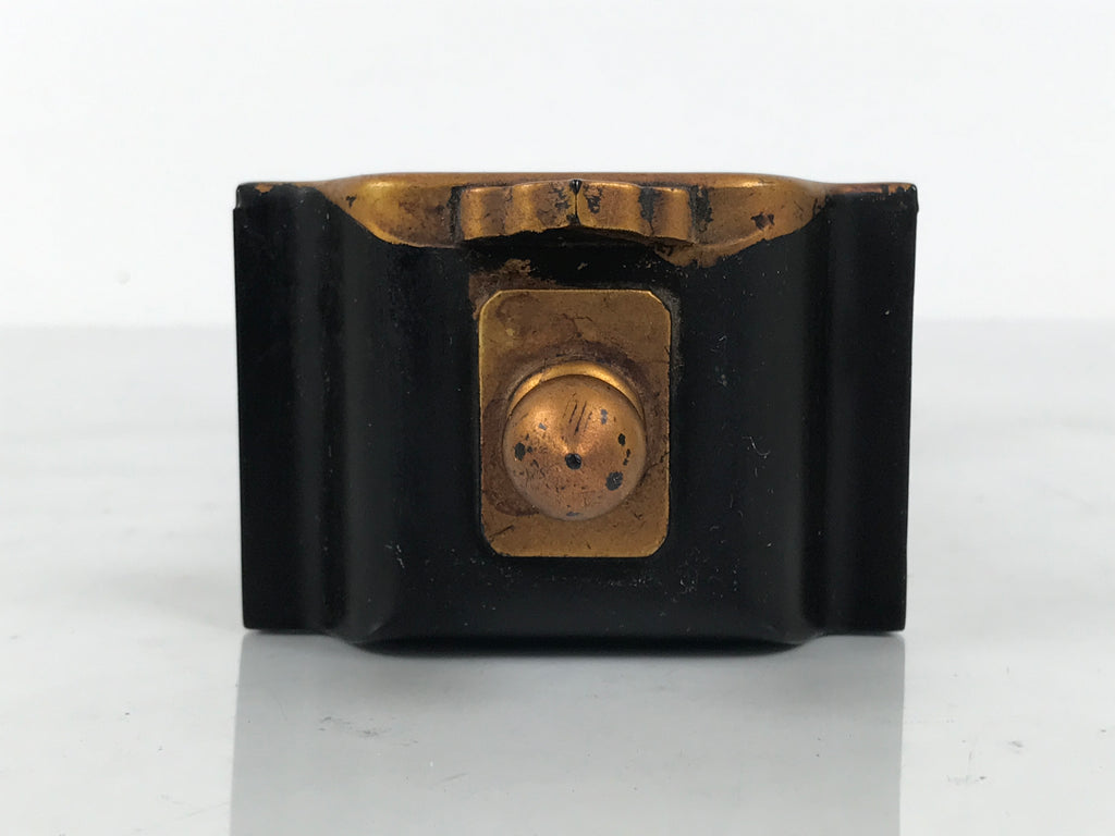 Japanese Buddhist Altar Mortuary Tablet Vtg Gold Black Wood Lacquer Ihai BA899