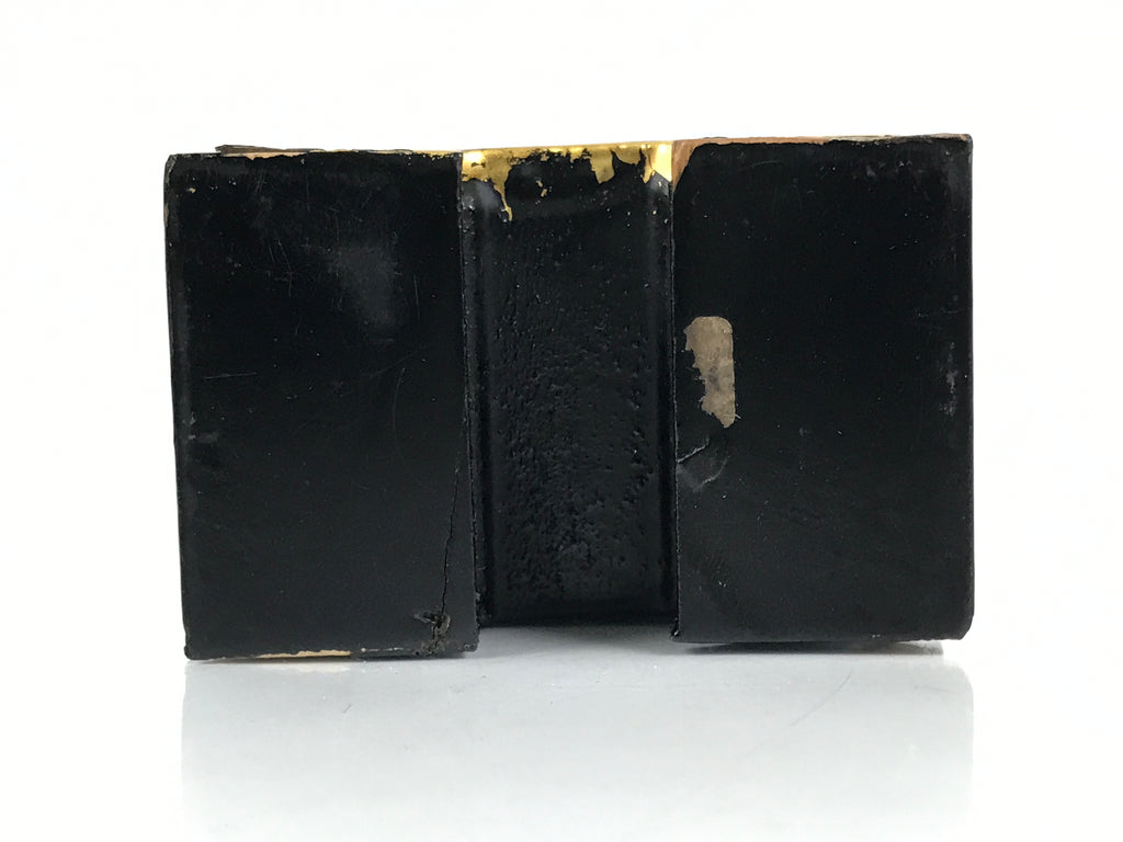 Japanese Buddhist Altar Mortuary Tablet Vtg Gold Black Wood Lacquer Ihai BA899