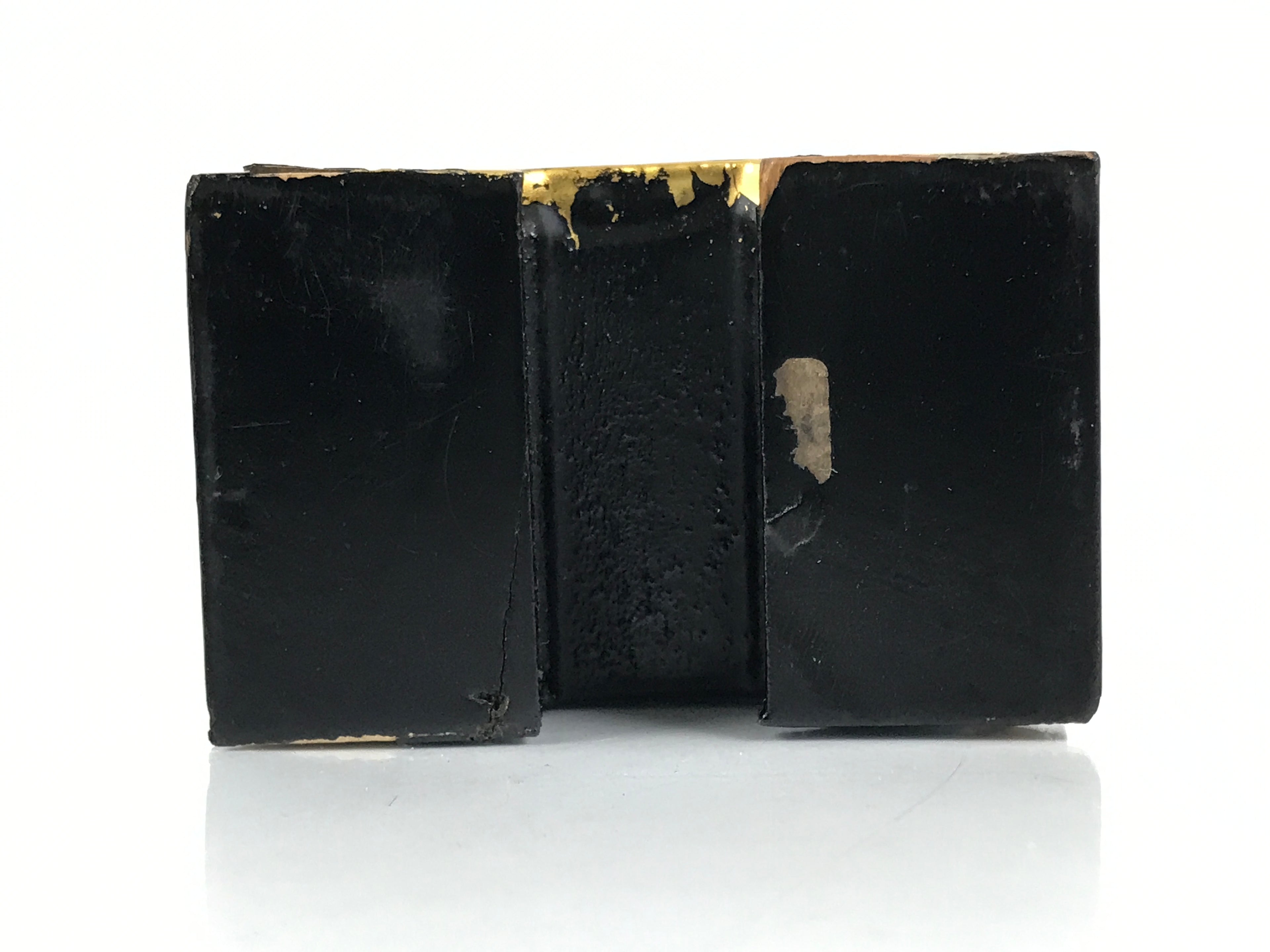 Japanese Buddhist Altar Mortuary Tablet Vtg Gold Black Wood Lacquer Ihai BA899