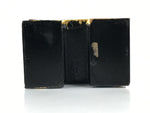 Japanese Buddhist Altar Mortuary Tablet Vtg Gold Black Wood Lacquer Ihai BA899