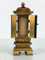 Japanese Buddhist Altar Mortuary Tablet Vtg Gold Black Wood Lacquer Ihai BA899