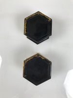 Japanese Buddhist Altar Offering Cup Stand Vtg 2pc Resin Bukki Butsugu BA735