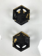 Japanese Buddhist Altar Offering Cup Stand Vtg 2pc Resin Bukki Butsugu BA735