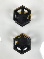 Japanese Buddhist Altar Offering Cup Stand Vtg 2pc Resin Bukki Butsugu BA735