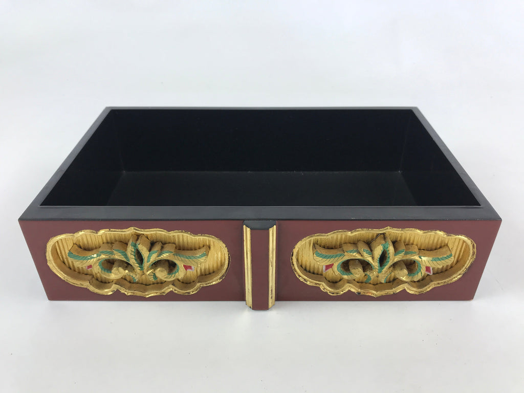 Japanese Buddhist Altar Offering Table Vtg Lacquered Kyozukue Brown Black BA3