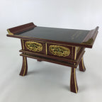 Japanese Buddhist Altar Offering Table Vtg Lacquered Kyozukue Brown Black BA3