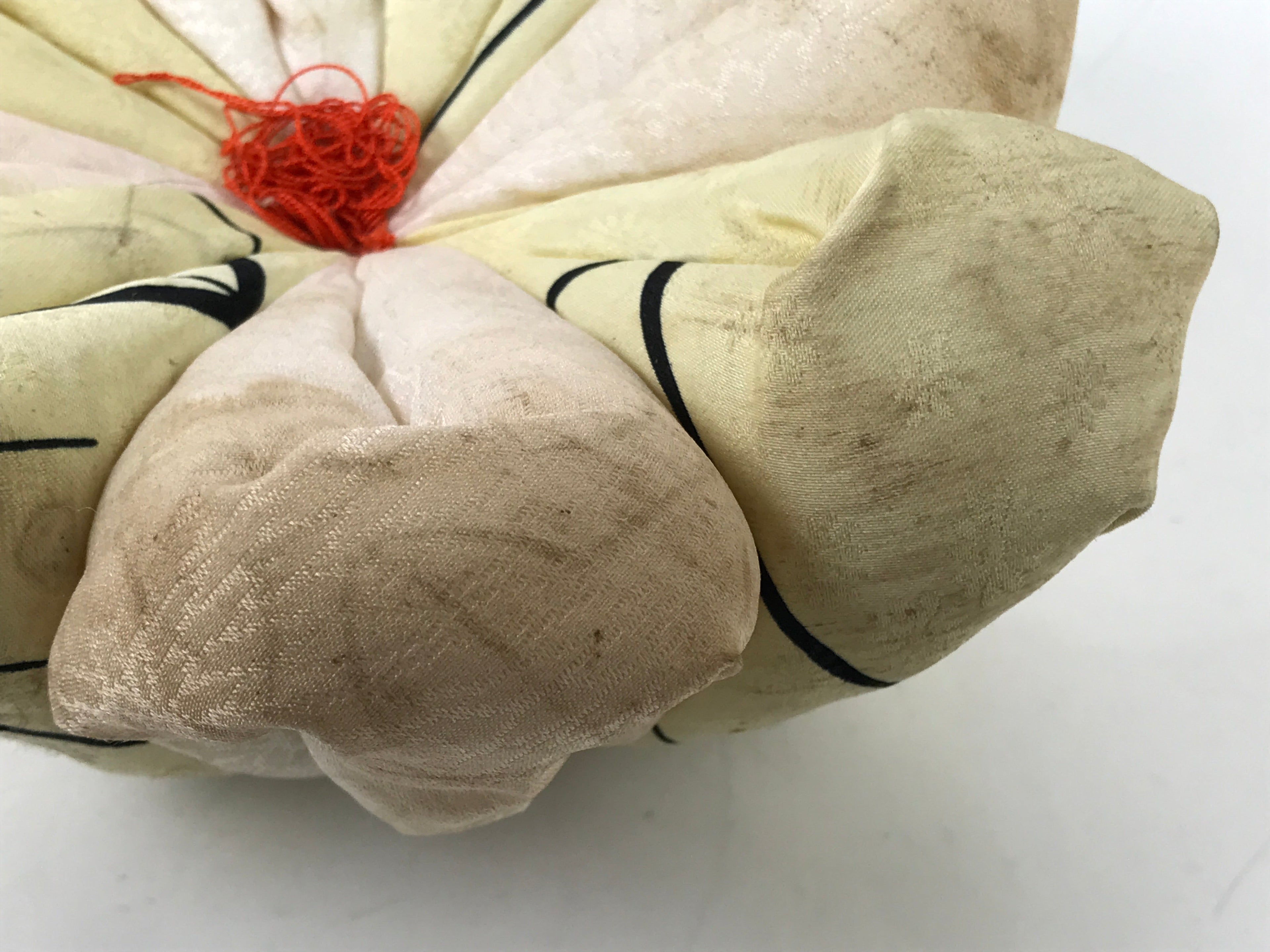 Japanese Buddhist Altar Orin Bell Singing Bowl Fabric Pillow Vtg Pink BA540