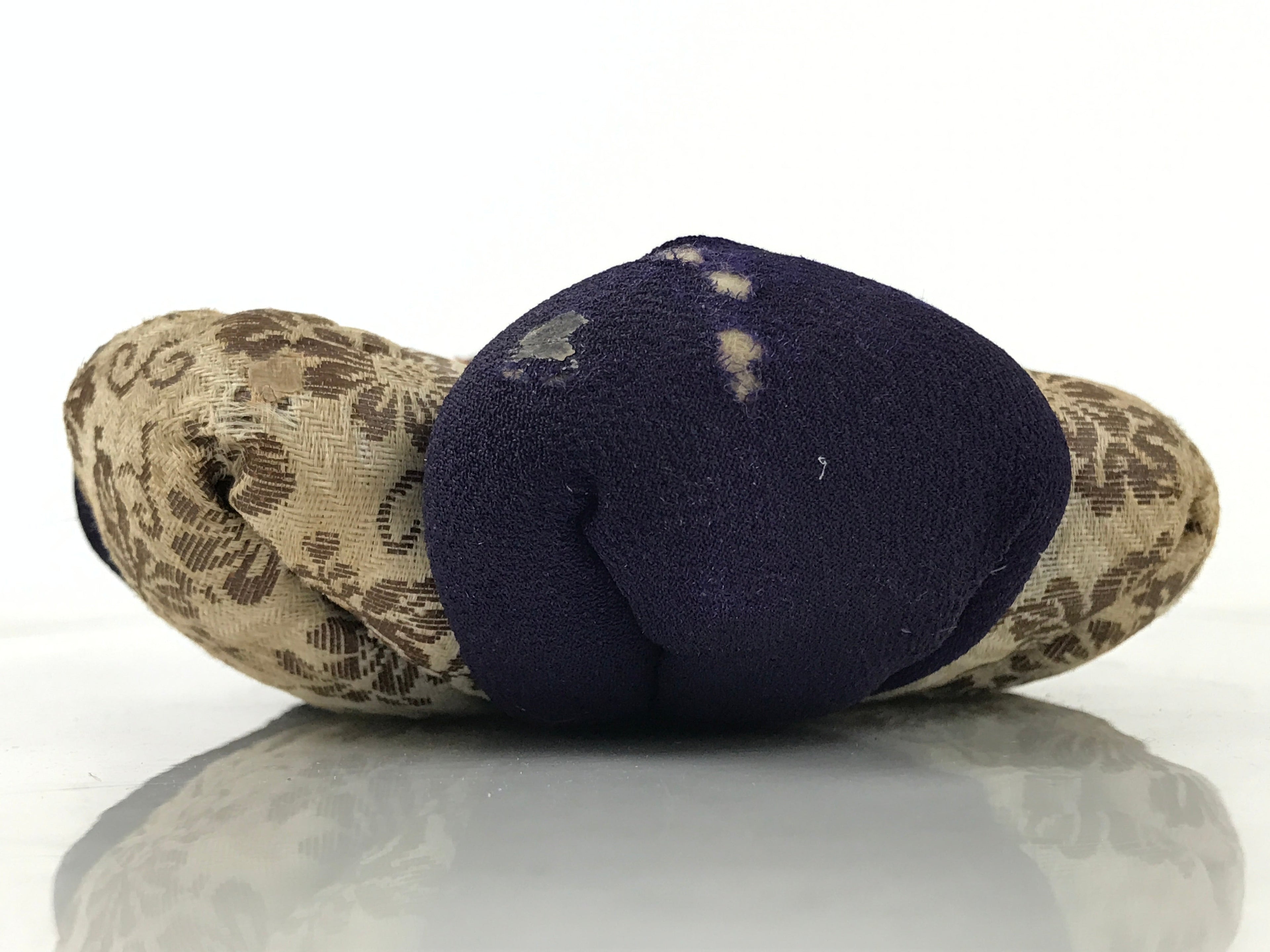 Japanese Buddhist Altar Orin Bell Singing Bowl Fabric Pillow Vtg Purple BA538