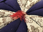 Japanese Buddhist Altar Orin Bell Singing Bowl Fabric Pillow Vtg Purple BA538