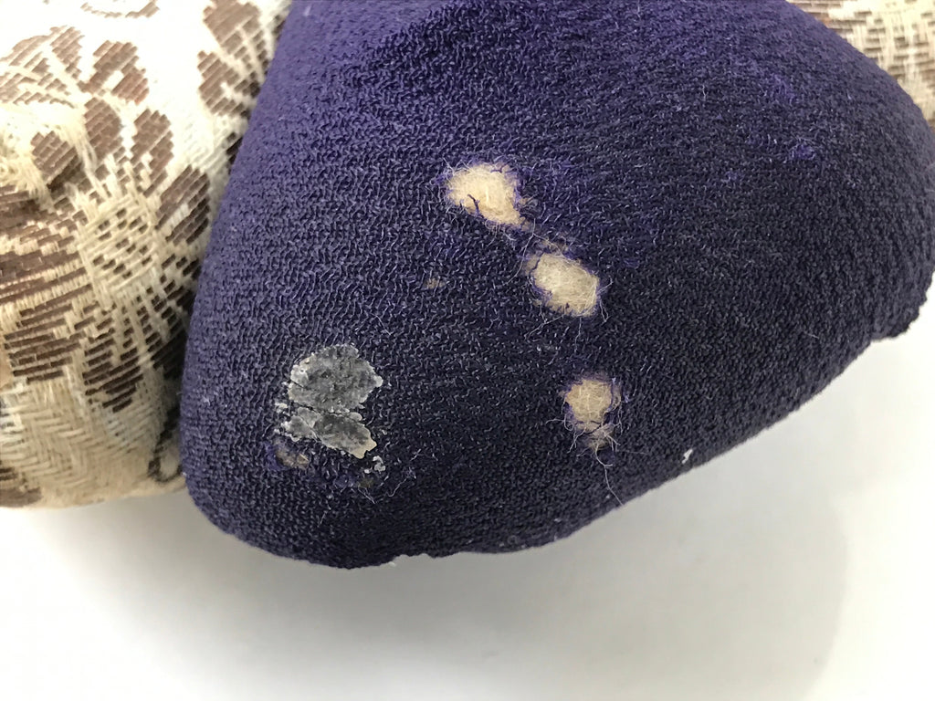 Japanese Buddhist Altar Orin Bell Singing Bowl Fabric Pillow Vtg Purple BA538