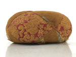 Japanese Buddhist Altar Orin Bell Singing Bowl Fabric Pillow Vtg Red Brown BA539