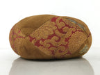 Japanese Buddhist Altar Orin Bell Singing Bowl Fabric Pillow Vtg Red Brown BA539