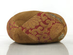 Japanese Buddhist Altar Orin Bell Singing Bowl Fabric Pillow Vtg Red Brown BA539