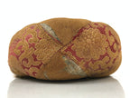 Japanese Buddhist Altar Orin Bell Singing Bowl Fabric Pillow Vtg Red Brown BA539
